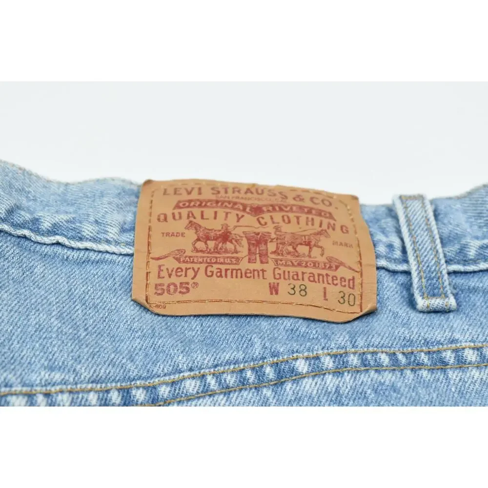 Vintage Levis 505 Jeans Mens 38x30 (36x30) Blue Straight Leg Regular Fit Cotton
